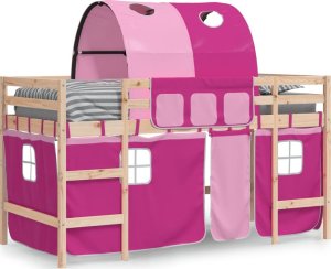 vidaXL Dziecięce łóżko na antresoli, z tunelem, różowe, 80x200 cm 3