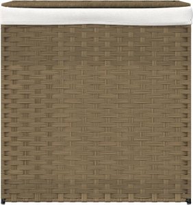vidaXL Kosz na pranie z 2 komorami, 53x35x57 cm, polirattan 3