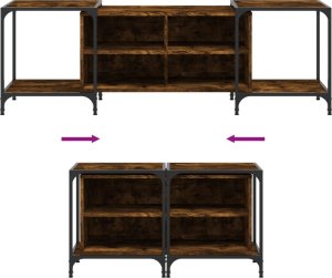 vidaXL Szafka pod telewizor, przydymiony dąb, 153x37x50 cm 7