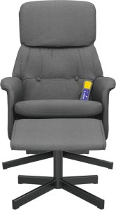 vidaXL Rozkładany fotel masujący z podnóżkiem, ciemnoszary, tkanina 4