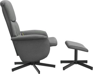 vidaXL Rozkładany fotel masujący z podnóżkiem, ciemnoszary, tkanina 5