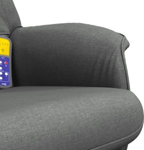 vidaXL Rozkładany fotel masujący z podnóżkiem, ciemnoszary, tkanina 8