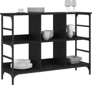 vidaXL Szafka, czarna, 102x32x73,5 cm, materiał drewnopochodny 3