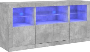 vidaXL Szafka z oświetleniem LED, szarość betonu, 142,5x37x67 cm 2