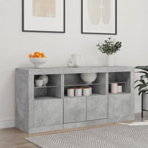 vidaXL Szafka z oświetleniem LED, szarość betonu, 142,5x37x67 cm 3