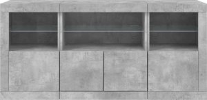 vidaXL Szafka z oświetleniem LED, szarość betonu, 142,5x37x67 cm 6
