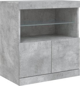 vidaXL Szafka z oświetleniem LED, szarość betonu, 142,5x37x67 cm 10