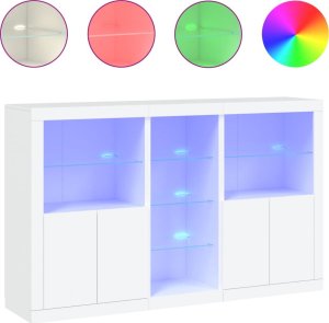 vidaXL Szafka z oświetleniem LED, biała, 162x37x100 cm 2