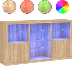 vidaXL Szafka z oświetleniem LED, dąb sonoma, 181,5x37x100 cm 2