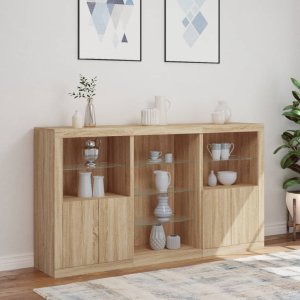 vidaXL Szafka z oświetleniem LED, dąb sonoma, 181,5x37x100 cm 4