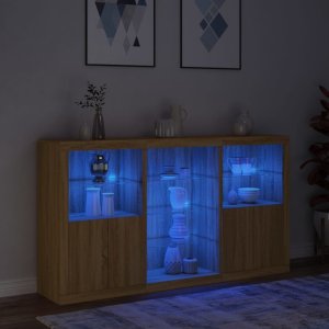 vidaXL Szafka z oświetleniem LED, dąb sonoma, 181,5x37x100 cm 5