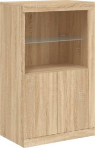 vidaXL Szafka z oświetleniem LED, dąb sonoma, 181,5x37x100 cm 10