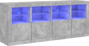 vidaXL Szafka z oświetleniem LED, szarość betonu, 163x37x67 cm 2