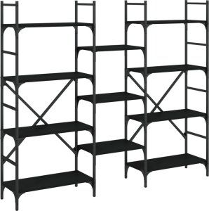 vidaXL Regał na książki, czarny, 160x28,5x136,5 cm 2