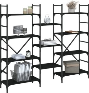 vidaXL Regał na książki, czarny, 160x28,5x136,5 cm 4