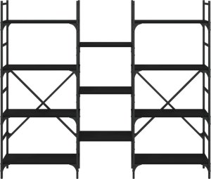 vidaXL Regał na książki, czarny, 160x28,5x136,5 cm 5