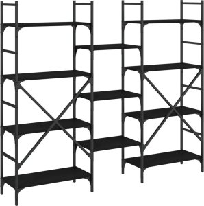 vidaXL Regał na książki, czarny, 160x28,5x136,5 cm 7