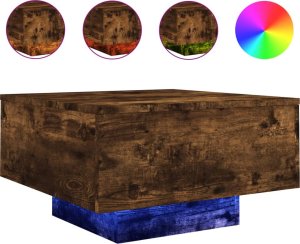 vidaXL Stolik kawowy z LED, przydymiony dąb, 55x55x31 cm 2