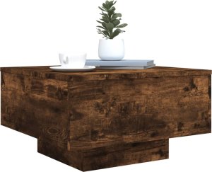 vidaXL Stolik kawowy z LED, przydymiony dąb, 55x55x31 cm 6