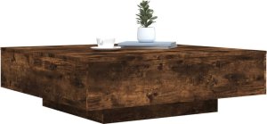 vidaXL Stolik kawowy, przydymiony dąb, 100x100x31 cm 4