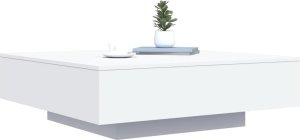 vidaXL Stolik kawowy z oświetleniem LED, biały, 100x100x31 cm 5