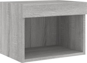 vidaXL Szafka nocna z oświetleniem LED, ścienna, szary dąb sonoma 6