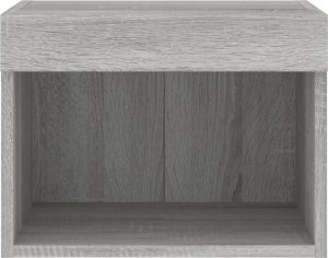 vidaXL Szafka nocna z oświetleniem LED, ścienna, szary dąb sonoma 7