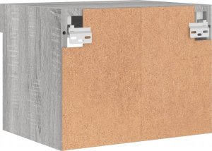 vidaXL Szafka nocna z oświetleniem LED, ścienna, szary dąb sonoma 9