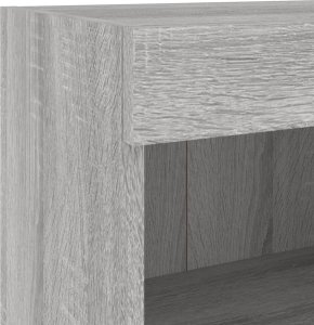 vidaXL Szafka nocna z oświetleniem LED, ścienna, szary dąb sonoma 10