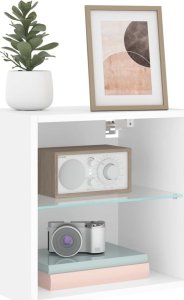 vidaXL Szafka nocna z oświetleniem LED, ścienna, biała 5