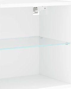 vidaXL Szafka nocna z oświetleniem LED, ścienna, biała 6