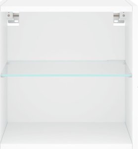 vidaXL Szafka nocna z oświetleniem LED, ścienna, biała 7