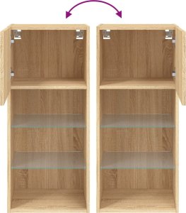 vidaXL Szafka TV z LED, dąb sonoma, 40,5x30x90 cm 12