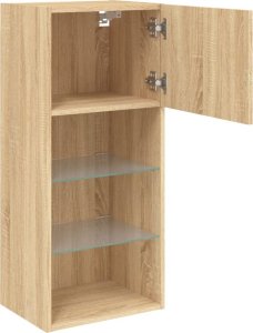 vidaXL Szafka TV z LED, dąb sonoma, 40,5x30x90 cm 8