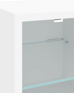 vidaXL Ścienna szafka telewizyjna z LED, biała, 30x28,5x30 cm 11