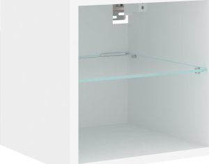 vidaXL Ścienna szafka telewizyjna z LED, biała, 30x28,5x30 cm 7