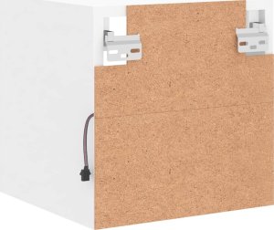 vidaXL Ścienna szafka telewizyjna z LED, biała, 30x28,5x30 cm 10