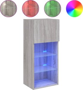 vidaXL Szafka TV z LED, szary dąb sonoma, 40,5x30x90 cm 2