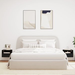 vidaXL Ścienne szafki TV, 2 szt., czarne, 40x30x30 cm 3