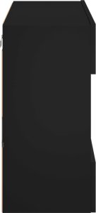 vidaXL Ścienna szafka TV z LED, czarna, 78,5x30x60,5 cm 9