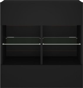 vidaXL Ścienna szafka TV z LED, czarna, 58,5x30x60,5 cm 7