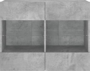 vidaXL Ścienna szafka TV z LED, szarość betonu, 78,5x30x60,5 cm 7