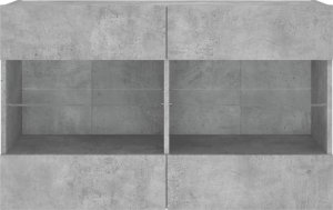 vidaXL Ścienna szafka TV z LED, szarość betonu, 98,5x30x60,5 cm 7