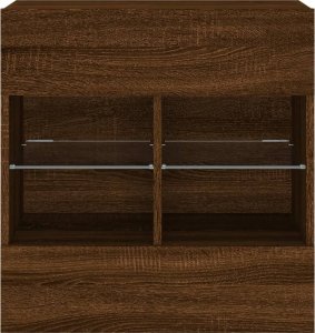 vidaXL Ścienna szafka TV z LED, brązowy dąb, 58,5x30x60,5 cm 7