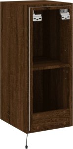 vidaXL Ścienna szafka TV z LED, brązowy dąb, 30,5x35x70 cm 11