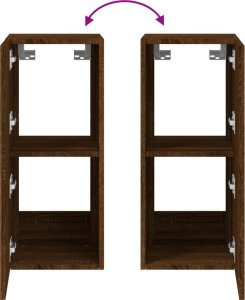 vidaXL Ścienna szafka TV z LED, brązowy dąb, 30,5x35x70 cm 12