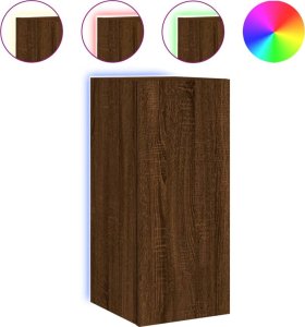 vidaXL Ścienna szafka TV z LED, brązowy dąb, 30,5x35x70 cm 2
