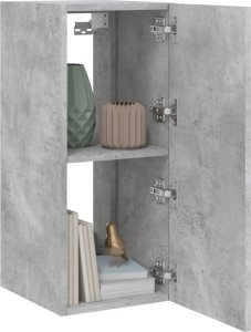 vidaXL Ścienna szafka TV z LED, szarość betonu, 30,5x35x70 cm 7