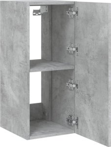 vidaXL Ścienna szafka TV z LED, szarość betonu, 30,5x35x70 cm 8