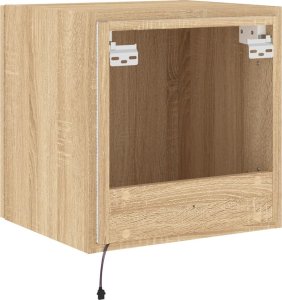 vidaXL Ścienna szafka TV z LED, dąb sonoma, 40,5x35x40 cm 11